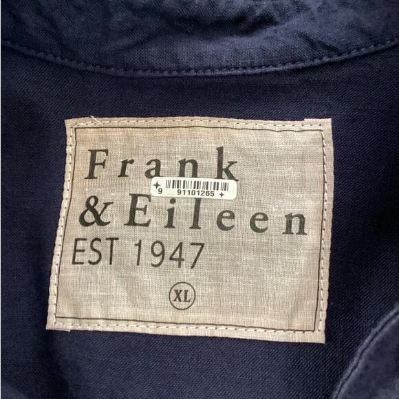 Frank & Eileen Ireland Performance Linen Long Sleeve Playsuit In Navy Size XL - Picture 11 of 15